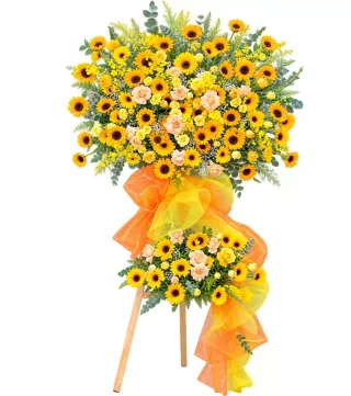 Rạng Đông – kệ hoa chúc mừng hướng dương hai tầng