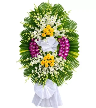 Nén Tâm Hương – kệ hoa phân ưu hồng vàng trắng tím
