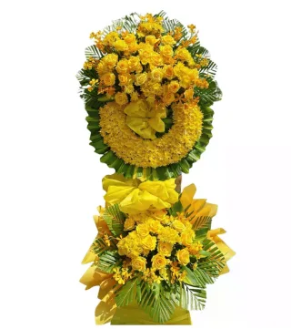 Lời Tiễn Biệt – kệ hoa phân ưu vàng cam