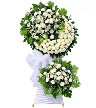 Tưởng Niệm – kệ hoa phân ưu cúc trắng