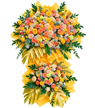 Khởi Đầu – kệ hoa chúc mừng cam hai tầng