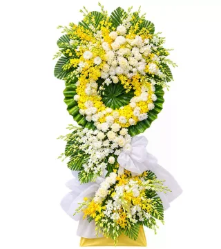 Lời Tiễn Biệt – kệ hoa phân ưu vàng trắng
