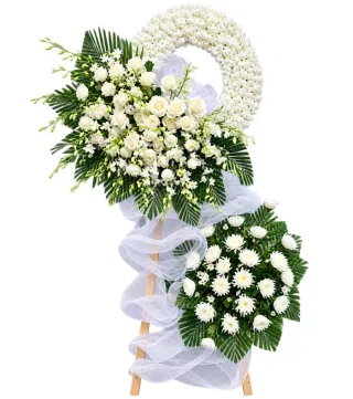 Hoài Niệm – kệ hoa phân ưu hồng trắng