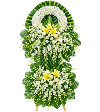 Nén Tâm Hương – kệ hoa phân ưu ly vàng trắng