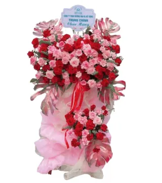 Đồng Hành – kệ hoa mừng khai trương hồng cùng đỏ