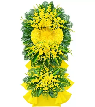 Tưởng Niệm – kệ hoa phân ưu vàng