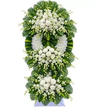 Kính Nhớ – kệ hoa phân ưu hồng trắng · 1437