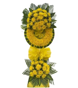 Kính Nhớ – kệ hoa phân ưu vàng xanh
