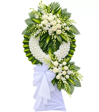 Mãi Nhớ – kệ hoa phân ưu trắng xanh · 1260