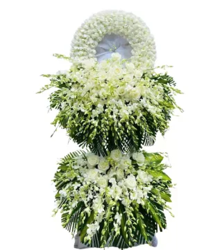 Hoài Niệm – kệ hoa phân ưu trắng xanh · 0306