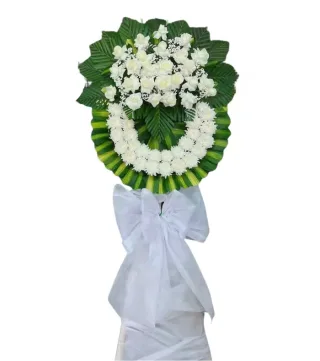 Cõi An – vòng hoa phân ưu trắng xanh