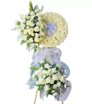 Mãi Nhớ – kệ hoa phân ưu trắng xanh · 0362