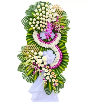 Nghĩa Tình – kệ hoa phân ưu hồng trắng tím
