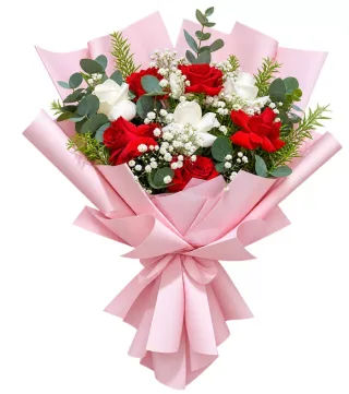 Điều Muốn Nói – bó hoa hồng đỏ cùng hoa trắng