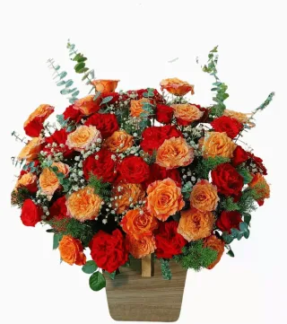 Chút Tình Thân – giỏ hoa hồng đỏ