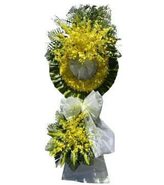 Tâm Niệm – kệ hoa phân ưu vàng trắng · 0367