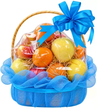 Tâm Ý – giỏ quà trái cây nơ xanh