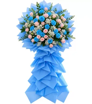 Cát Tường – kệ hoa chúc mừng xanh cùng hồng phấn