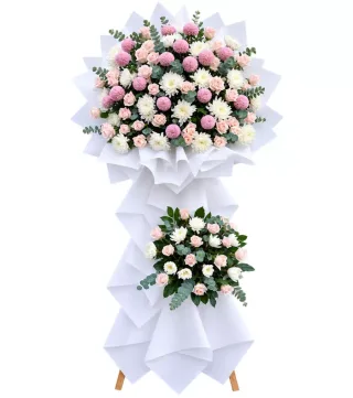 Tưởng Niệm – kệ hoa phân ưu hồng phấn
