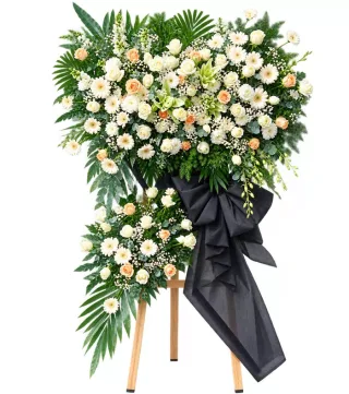 Lời Tưởng Nhớ – kệ hoa phân ưu trắng nơ đen · 1282