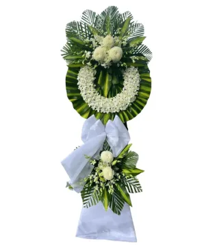 Nghĩa Cũ – kệ hoa phân ưu trắng xanh · 0287