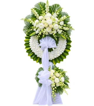 Lời Phân Ưu – kệ hoa phân ưu hồng trắng