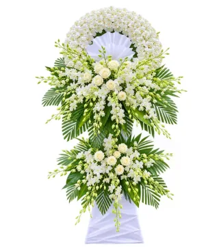 Nén Tâm Hương – kệ hoa phân ưu trắng