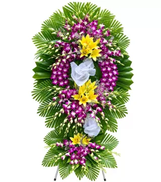 Miền Ký Ức – kệ hoa phân ưu ly vàng tím