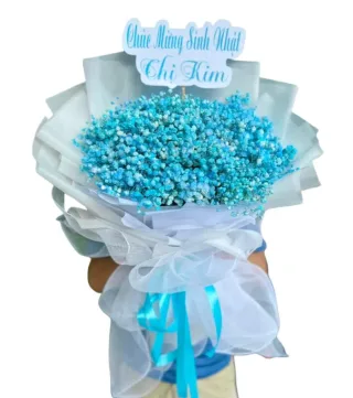 Gửi Nhớ – bó hoa baby gam xanh dương