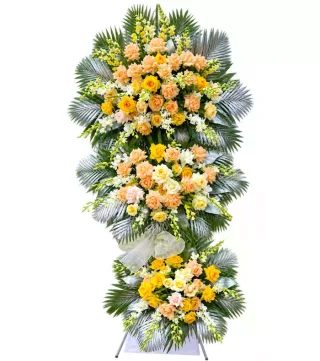 Thành Kính – kệ hoa phân ưu hồng vàng