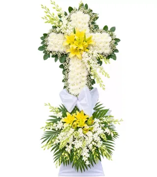 Nghĩa Ân – kệ hoa phân ưu chữ thập