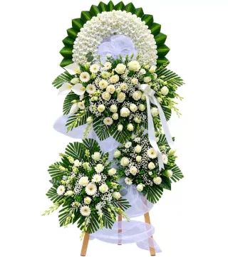 Kính Nhớ – kệ hoa phân ưu hồng trắng · 1291