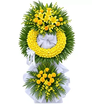 An Nhiên – kệ hoa phân ưu vàng trắng