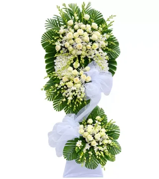 Tiễn Người – kệ hoa phân ưu hồng trắng · 1429