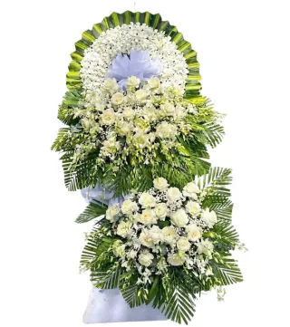 Thanh An – kệ hoa phân ưu trắng kem