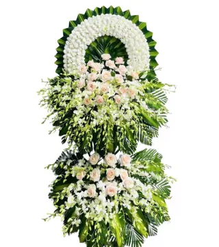Lời Tưởng Nhớ – kệ hoa phân ưu trắng hồng