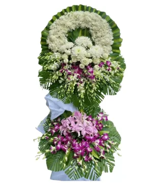 Lặng Thầm – kệ hoa phân ưu trắng tím