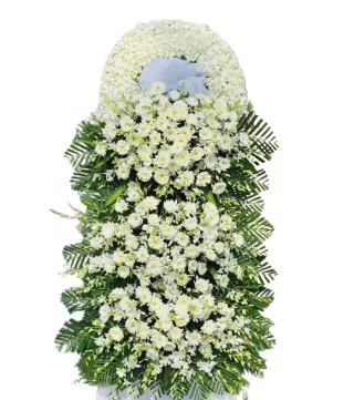 Lời Tiễn Biệt – kệ hoa phân ưu trắng kem · 0288