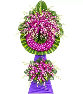 Tâm Niệm – kệ hoa phân ưu tím trắng