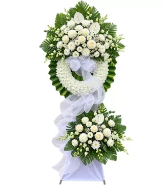 Vĩnh Niệm – kệ hoa phân ưu hồng trắng · 1304