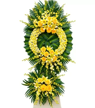 Lời Phân Ưu – kệ hoa phân ưu vàng