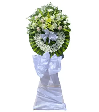 Lời Sẻ Chia – kệ hoa phân ưu trắng kem