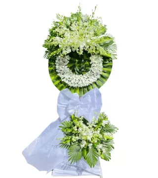 Lời Tưởng Nhớ – kệ hoa phân ưu trắng xanh · 0247