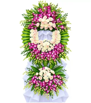 Nén Tâm Hương – kệ hoa phân ưu trắng tím