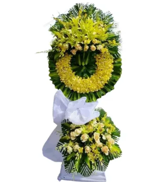 Lời Phân Ưu – kệ hoa phân ưu vàng trắng · 0234