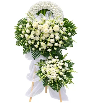 Dấu Nhớ – kệ hoa phân ưu trắng xanh · 1276