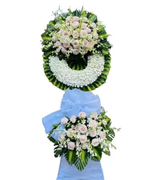 Tâm Niệm – kệ hoa phân ưu hồng trắng · 0292