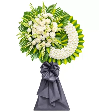 Thương Tiếc – vòng hoa phân ưu hồng trắng
