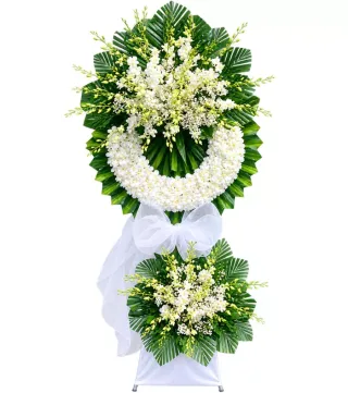 Thương Tiếc – kệ hoa phân ưu trắng xanh · 1283
