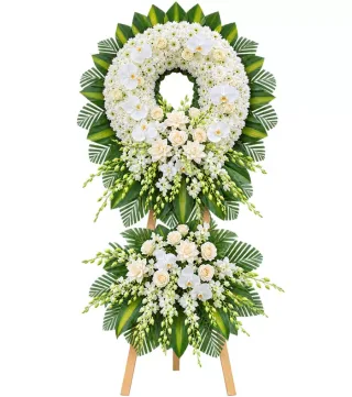 Nghĩa Cũ – kệ hoa phân ưu trắng xanh · 1326